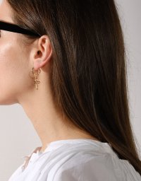 Серьги-кольца с крестами CR3-15 G